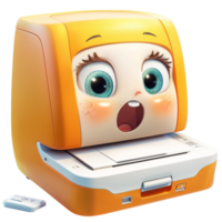 Cute anthropomorphic printer expressive eyes a surprised look adding a fun playful animated personality to everyy office equipment. png