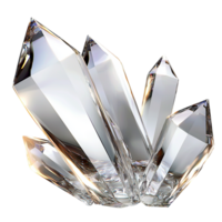 Shiny quartz crystals reflect bright light, creating stunning natural magical glow. png