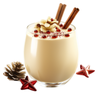 Creamy eggnog cinnamon pine, a festive sip of holiy warmth seasonal delight. png