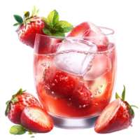 Cool tropical smoothie berries mint blends health, vitality, a taste of paradise. png