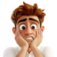 Startled man widened eyes a gaping mouth captures an unfiltered expression of shock, disbelief, sudden realization. png