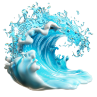 Majestic turquoise wave curls frothy white tips, revealing the oceans raw power, hypnotic movement, breathtaking beauty. png