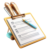 Efficient clipboard equipped a neatly organized checklist pen helps streamline daily schedules, tasks, important responsibilities effortlessly. png