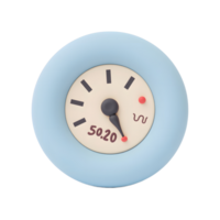 Measuring device showing reading close up in blue and neutral tones png