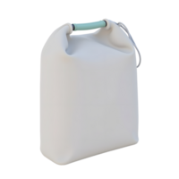 White Container Bag with Handle and Drawstring on White Background png