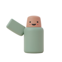 Friendly Green Container with a Smiling Face and Open Lid png