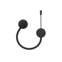Abstract Black Device with Curved Arm and Circular Elements on White png