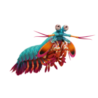 Cartoon Mantis Shrimp with Googly Eyes Isolated on White Background png