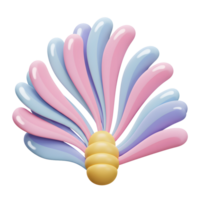 Abstract Pastel Flower Illustration with Smooth Curving Petals on White png