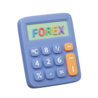 Calculating Forex Trading with a 3D Render of a Blue Calculator png