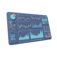 Data Analysis Dashboard Displaying Financial Charts and Business Analytics Information png