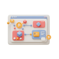 Bitcoin Cryptocurrency Blockchain Network with Digital Data Flow Illustration png