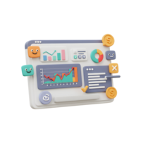 Analyzing Data on Digital Dashboard with Charts and Business Analytics png
