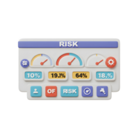Analyzing Risk Levels with Cartoonish Digital Dashboard Interface for Data Tracking png