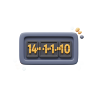Displaying Dates and Numbers 3D Model with Bold Design png