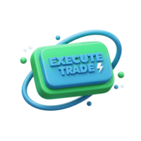 Execute Trade Button Icon Showing Fast Stock Trading or Investing png