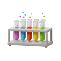 Colorful Test Tubes with Floating Balls Experiment in Science Lab png