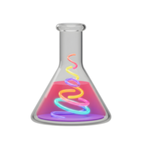 Erlenmeyer Flask with Colorful Swirls Experiment and Laboratory Concept png
