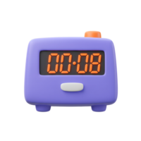 digital alarme relógio exibindo oito minutos passado meia noite em branco fundo png