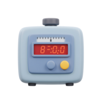 Retro Digital Alarm Clock Displaying Eight O'Clock on a White Background png