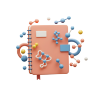 Notebook with Science Molecule Models Exploring Research and Education Concepts png