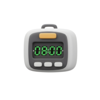 Digital Clock Displaying Eight O'Clock on White Background Minimal Style png