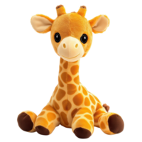 Adorable Baby Giraffe Plush Toy on transparent background. png