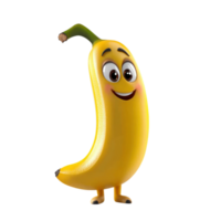 Cartoon Banana Character Background on transparent background. png