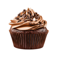 Delicious Chocolate Muffin Closeup on transparent background. png