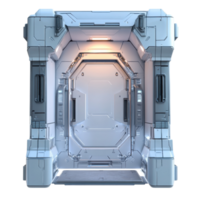 Futuristic Sci fi Doorway Scene on transparent background. png