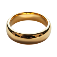 Elegant Gold Ring Commitment and Style on transparent background. png