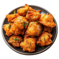 Delicious Pakora Platter Culinary Exploration on transparent background. png