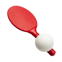 Red Paddle and Ball Summer Beach Fun on transparent background. png