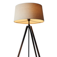 Stylish Tripod Floor Lamp Soft Shade on transparent background. png