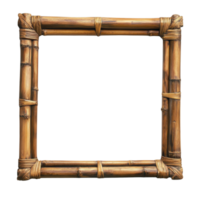 Empty Bamboo Frame for Showcase on transparent background. png