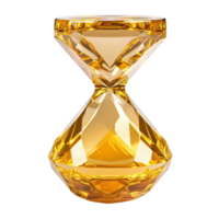 Golden Hourglass Crystal Time Concept on transparent background. png