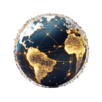 Global Network Connectivity Illumination on transparent background. png