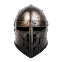 Medieval Knight Helmet History Display on transparent background. png