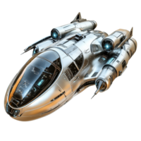 Futuristic Spaceship in Space Sci Fi on transparent background. png