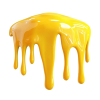 Glossy Yellow Slime Dripping Texture on transparent background. png