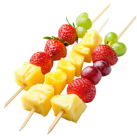 Delicious Fruit Skewers for Summer on transparent background. png