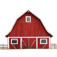 Rustic Red Barn Architecture Photography on transparent background. png