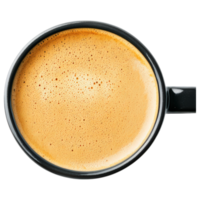 cup of hot coffee with frothy milk art, inviting warmth and comfort in every sip. png