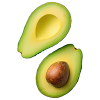 A close up of an avocado with the pit still inside png