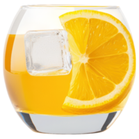 Free Isolated Food and Beverage on Transparent Background Refreshing beverage with lemon slice and ice png