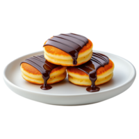 Free Isolated on Transparent Background, Delicious pancakes topped with rich chocolate sauce, perfect for breakfast or dessert, showcasing food png