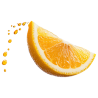 Free Isolated on Transparent Background, Fresh lemon slice, juicy, vibrant, food, and beverage, with droplets of juice splashing, perfect for png