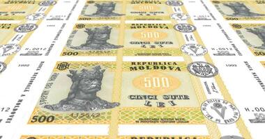 Banknotes of five hundred moldovan lei of Moldova, cash money, loop video