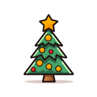 Minimalist Christmas Tree Icon Isolated On A Transparent Background png