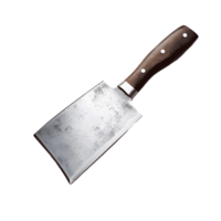 Rustic Cleaver Knife with Wooden Handle Isolated On A Transparent Background png